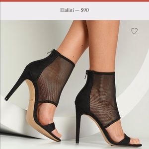 Black Mesh Heels